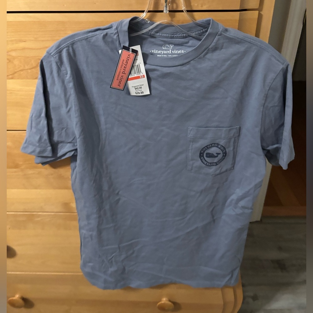 Vineyard Vines Men's Slate Blue Pocket Tee